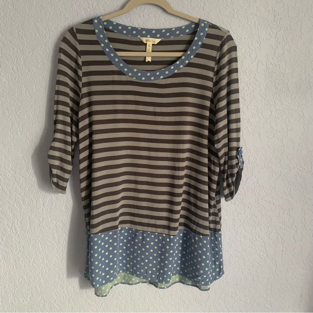 Matilda Jane Women Let’s Get Lost Peplum 3/4 Sleeve Tunic